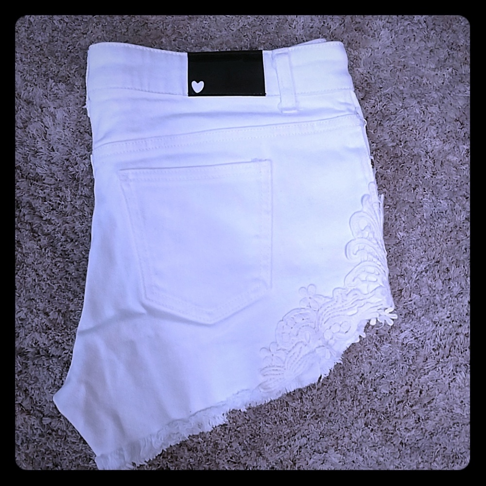 Primark brand shorts, ivory with lace at sides